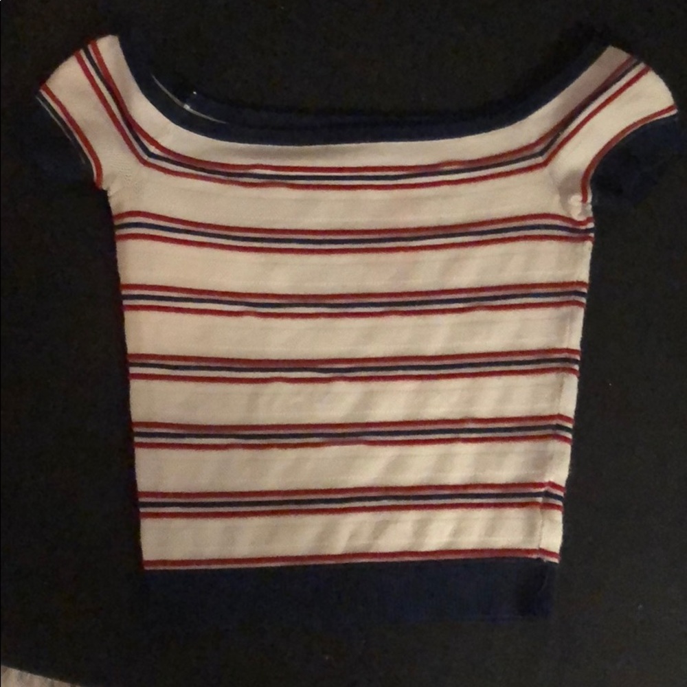 off the shoulder ribbed crop top